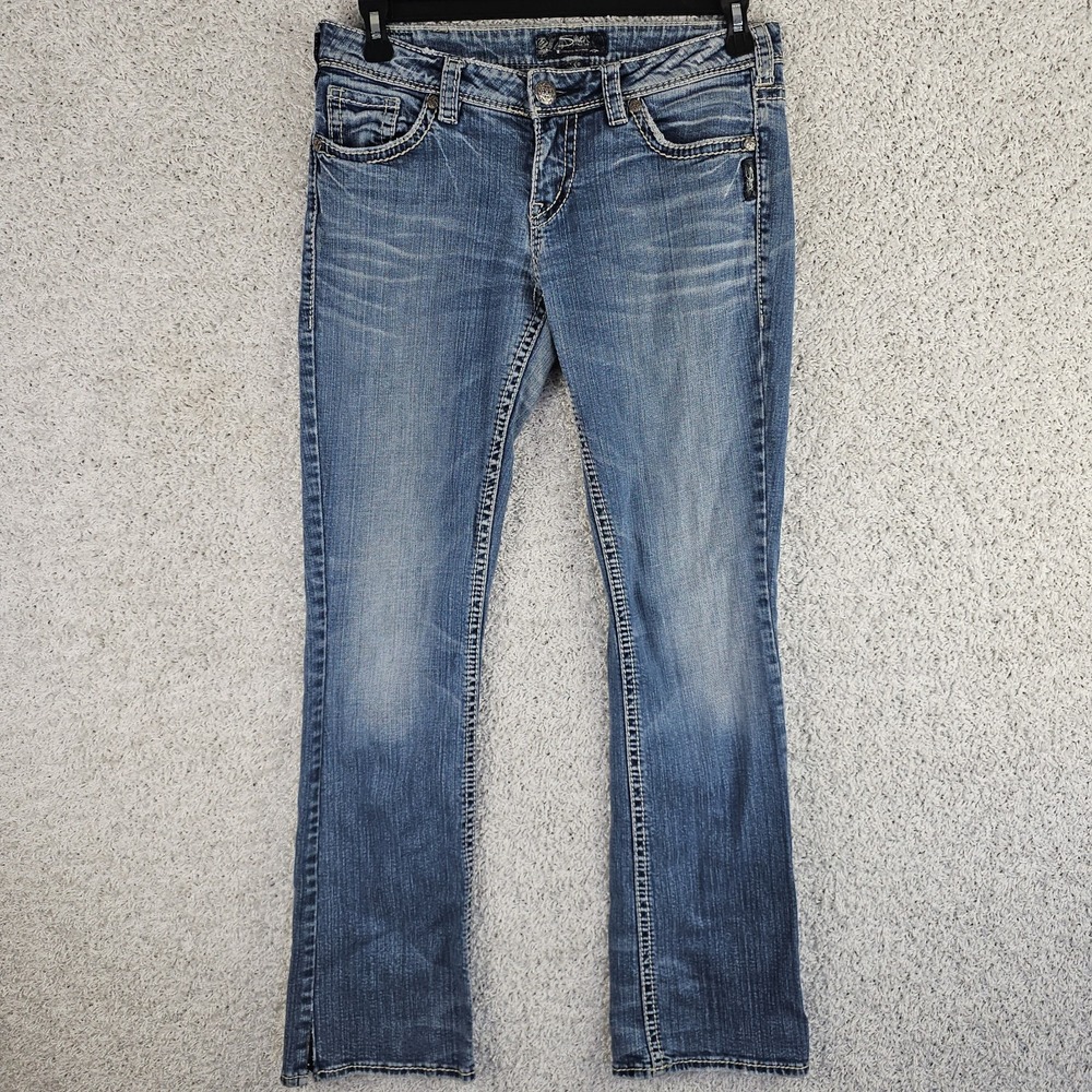 Silver Jeans Aiko Bootcut Denim Jeans Sz 30x33 (32x32) Flare Western Embellished